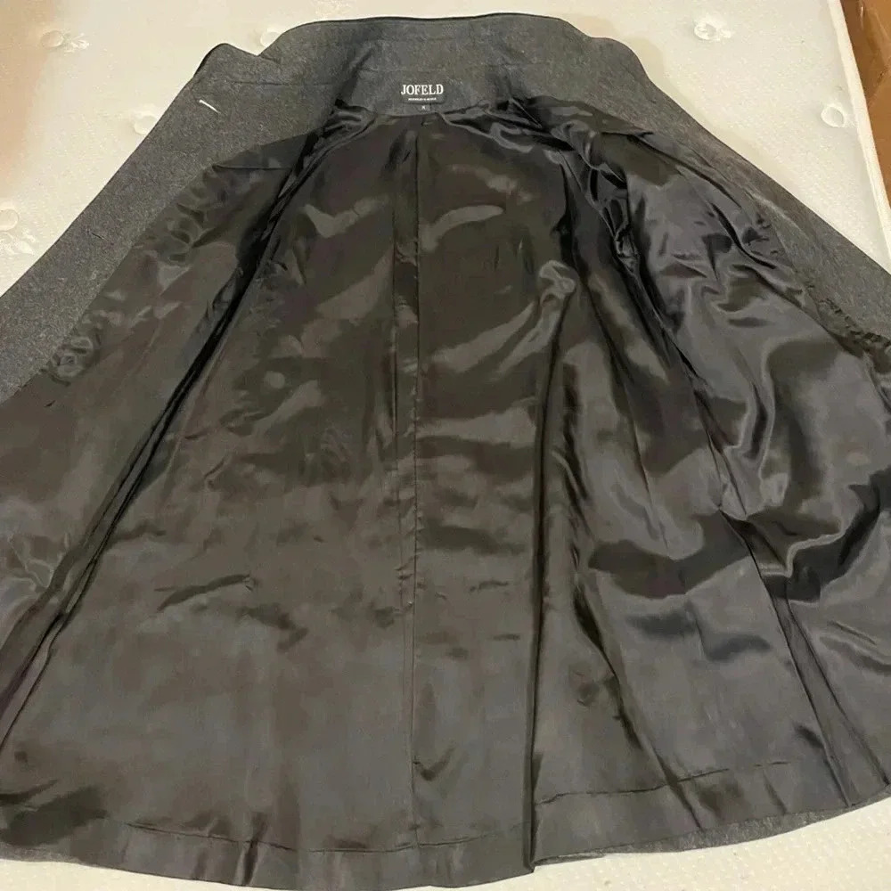 VGT JOFELD de Ball Valvet Women's Stand Collar Coat Front Buttons Black Size M - Picture 12 of 15
